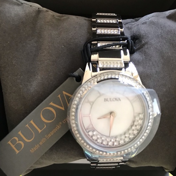 COPY - Bulova Women’s Turnstyle Crystal Accent Watch 32mm - Picture 2 of 9